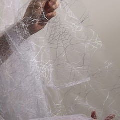 50*150cm Thin Transparent Spider Web Mesh Red Texture Fabric DIY Stage Crafts.