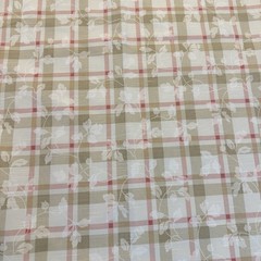 P Kaufmann Scroll Plaid Stripe Pink Olive Green Leaf Vine Fabric 4 ( Or 8) Yds