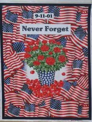 New York State Flower NYC Commemorative Rose 9-11 Never Forget Fabric FQ 1/4 YD