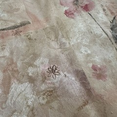 Elegant Jacquard Silk/Satin Blend Upholstery Fabric Beige Pink Floral 58″x 53″