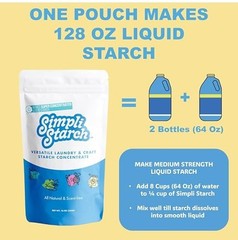 Dissolvable Liquid Starch Powder – 128 Oz for Fabric Stiffening, Wrinkle Removal