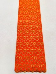 Orange Gold Voile Lace- Gold Floral Lace- Sold by 5 Yards..