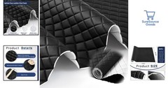 Diamond Quilted Faux Leather Headliner Material 2.1 Yards Black 55″ Wide