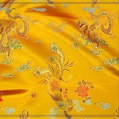 Chinese Satin Silk Dragon Phoenix Fabric Cloth Cheongsam Costume Upholstery DIY