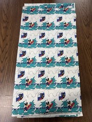 Vintage Disneys Mickey Mouse Surfing Fabric Remnant Crafting Quilting Material