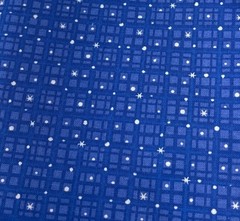 Blue Cotton Fabric Square Star & Grid Pattern 9″x44″ Sewing Quilting Crafting