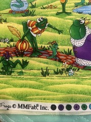 MM FAB Cute Fairy Tale Frogs Cotton Fabric Prince Princess 2 Yds X 42” ADORABLE!
