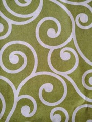 White Swirls on Green Better Homes & Gardens Heavy Fabric – 1 Yard