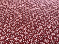 Moda Cotton Fabric “Countdown to Christmas” Red with White Snowflakes 2.0 Yards