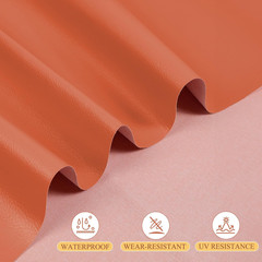 Faux Leather 0.7Mm Upholstery Fabric by the Yard 55X36 Inch Orange | PU Waterpro