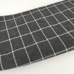 Gray stretch sweatshirt grid print knit fabric 32 x 63 in – mid to heavy weight