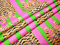 100% Cotton Fabric Sewing Indian Tiger Animal Print Sanganeri Running Craft Art