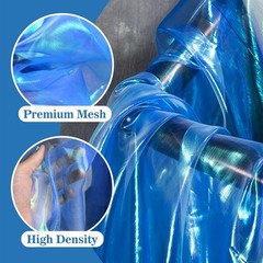 3 Yard Sheer Iridescent Organza Fabric, Magic Laser 3 Yards, Sapphire Blue