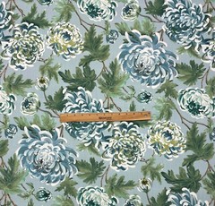 BALLARD DESIGNS ALORA CELADON GREEN OVERSIZE FLORAL FABRIC 2.75 YARDS 54″W