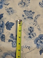 Vintage Fabric Wamsutta Cotton Blend Blue & White Floral Flowers 5 1/2 yards