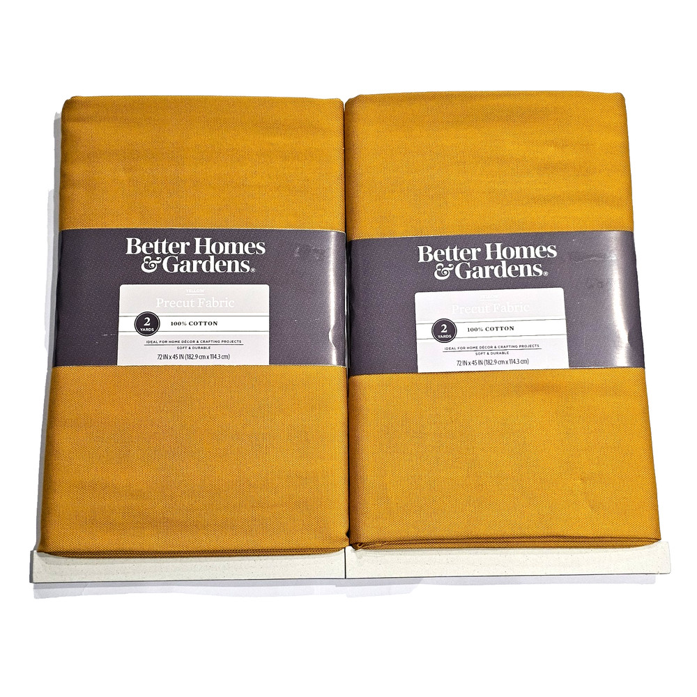 2 Pack Better Homes & Gardens Yellow Precut Fabric 2 Yards 72in X 45in