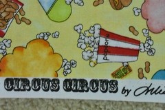 By 1/2 Yd, Colorful Snacks on Yellow Quilt Cotton, Studio e, Circus, B1689