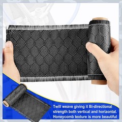 4in x 5ft Bee Hive Carbon Fiber Fabric Roll 2×2 Twill Weave 3K 220g Sheet