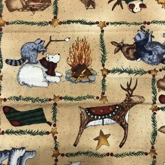 Frosty Friends Teresa Kogut Northern Christmas Cotton Fabric 1/2 Yd 18″ x 45”