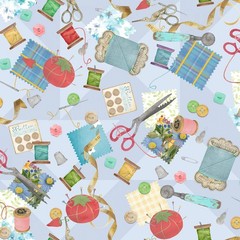 1/2 Yard Fabric – Shop Hopping | Blue Notions Stash by Beth Albert for 3 Wishes