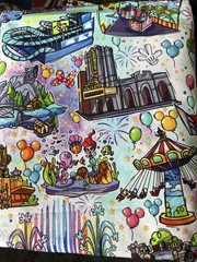 1Yd Backstitch Disney Park Rides Cotton Lycra Fabric