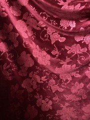Luxury Embossed Merlot Velvet Flower Design 4-way Stretch 58/60” Sold By The yd.