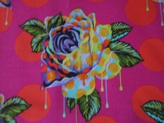 Tula Pink Cotton Fabric 1 Fat Quarter Curiouser Painted Roses on Pink