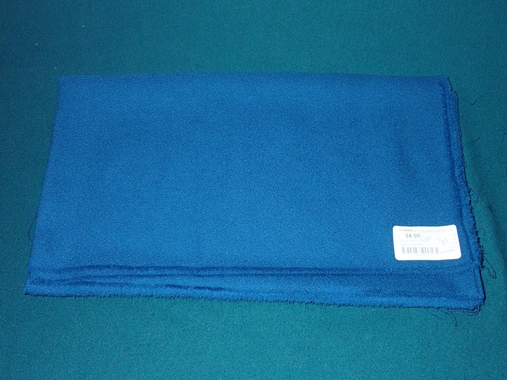 Vintage Pendelton Woolen Mills Blue Worsted Crepe Fabric, 1 Yard, 60″ x 36″
