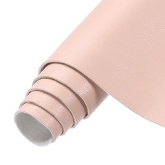 Faux Leather Sheets 12×53 Inch Solid PU Leather Fabric Light Pink/White
