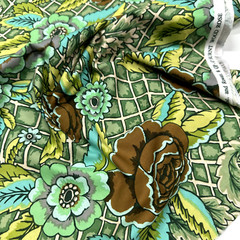 1 FQ 18″ x 21″ OOP Early Kaffe Fassett Burnt Wood Rose Cotton Fabric Rowan