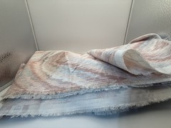 Cotton Blend Lightweight Pink Chevron Ikat upholstery Fabric Drapery Interior