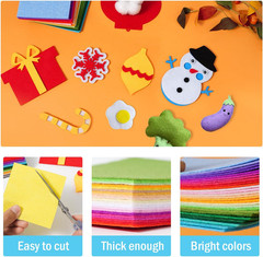 40PCS Felt Fabric Sheets Craft – 4″X 4″ Assorted Colors – 1Mm Thick Square Nonwo