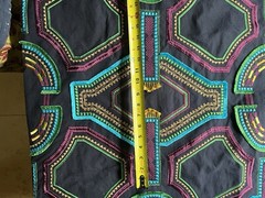 2+YDS Scalamandré Fabric Heavy Embroidery Blue Crewel KAYAPO PERROQUET 51″ x 88″