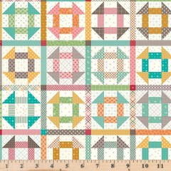 Prim Churn Dash Cream Cheater Print 100% Cotton Fabric half yd contious cuts