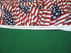 Lot of Patriotic Red White Blue Fabric Pieces Flag Words & Valance