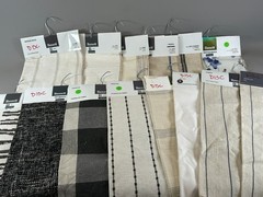 14 Neutral Ivory Black Bassett Fabric Samples 16″ x 18″ Solids Textured Stripes