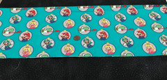 Super Mario & Friends*Badges*on Jade/Teal* Springs Creative*100% Cotton*8″ X 22″