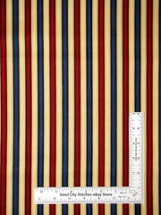 Stripe Balloon Race Red Blue Beige Fabric By Yard Cotton by South Sea