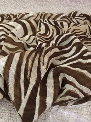 Jo-Ann Fabric 128 x 56 inches piece-56-Wide Brown & Cream Sheer Zebra Print