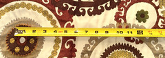 Taraz-Teak Suzani Fabric Rayon Upholstery Brown Rust Ivory Medallion 1.5Y #2