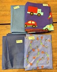 Truck Train Blue Fabric Sewing Quilting Kids Theme Cotton Measurements In Pics