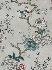 GP & J Baker Oriental Bird SIGNATURE FABRIC 3 3/8 Yards Linen