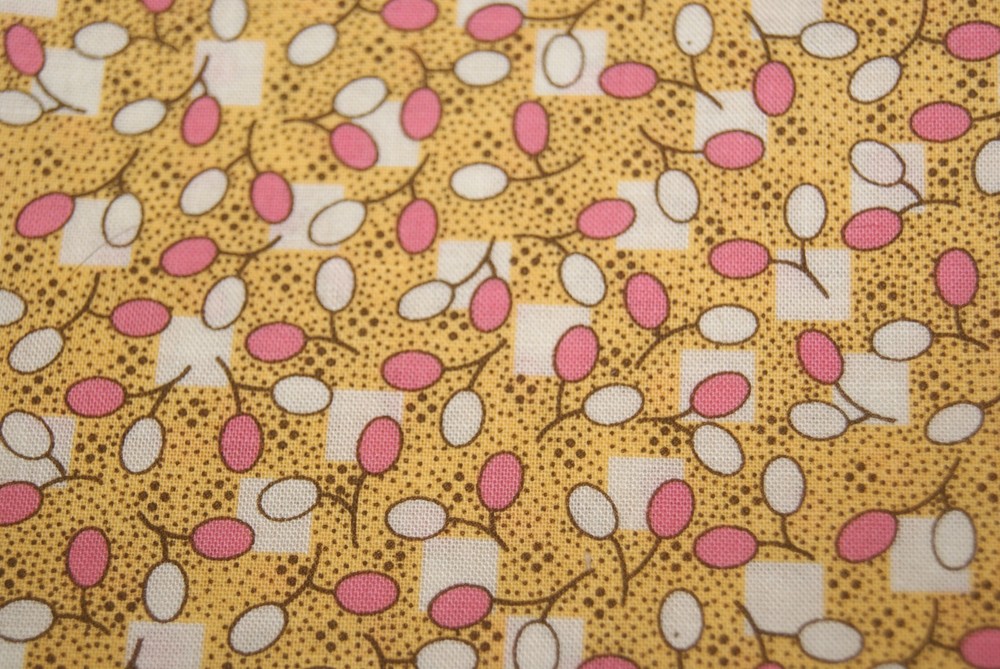 1 Yd Aunt Grace Judie Rothermel Marcus Bros Yellow Pink Quilt Top Fabric