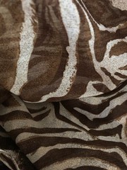 Jo-Ann Fabric 128 x 56 inches piece-56-Wide Brown & Cream Sheer Zebra Print