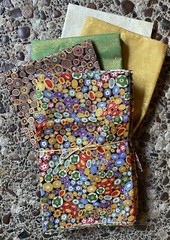 Lot Of 5 Pretty Quilting Fabrics (3 3/4 Yards) Gold Green Yellow