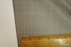 3 yds English Wool Fabric Luxury Super 120s Suiting 9 oz Taupe Plaid 108″ BTP