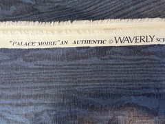 BLUE Waverly Palace MOIRE Home Decor 100% Cotton Fabric Remnant 40″ X 13.4 YDS
