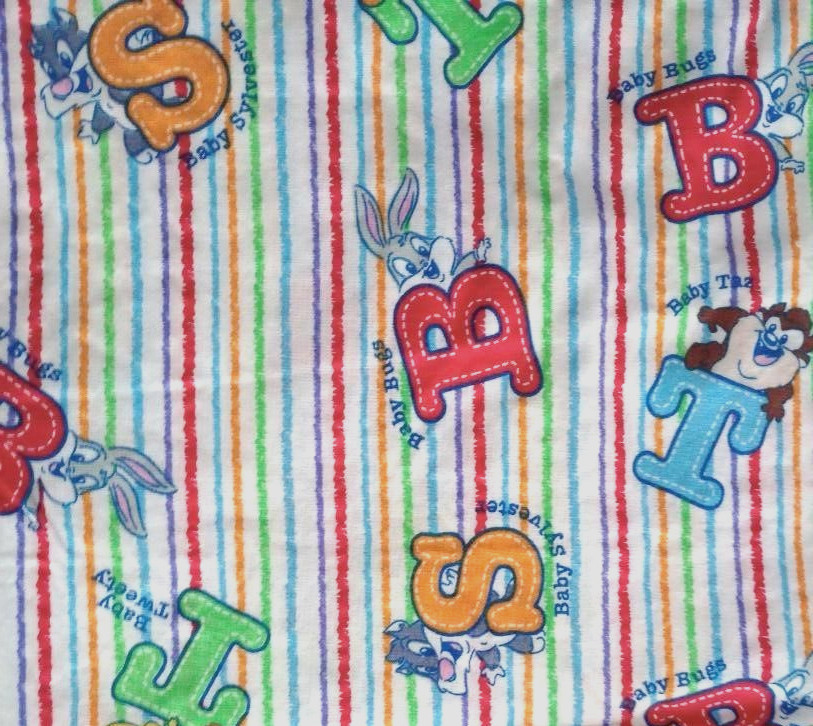 looney tunes babies fun fabric flannel 9 x 8 inch 1pc new