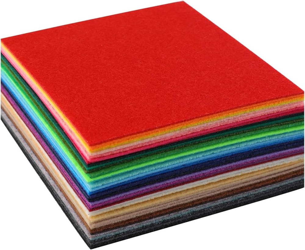 Felt Sheets 12×12 20 Pack 1mm Nonwoven Assorted Nonwoven acrylic felt, 1mm thick