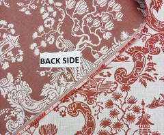 BALLARD DESIGNS SUNBRELLA PAGODA PEONY CHINOISERIE FABRIC 2.75 YARDS 54″W